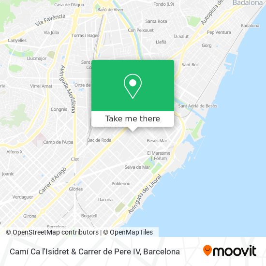 Camí Ca l'Isidret & Carrer de Pere IV map