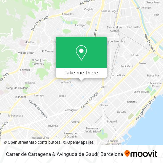 mapa Carrer de Cartagena & Avinguda de Gaudí
