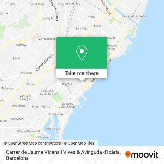 Carrer de Jaume Vicens i Vives & Avinguda d'Icària map