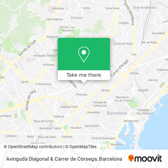 mapa Avinguda Diagonal & Carrer de Còrsega