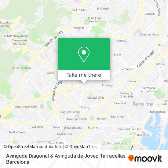 mapa Avinguda Diagonal & Avinguda de Josep Tarradellas