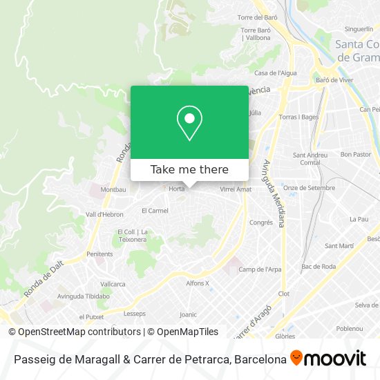 mapa Passeig de Maragall & Carrer de Petrarca