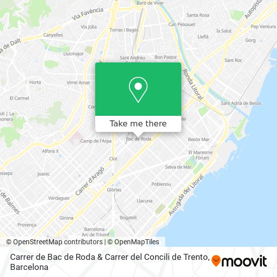 Carrer de Bac de Roda & Carrer del Concili de Trento map