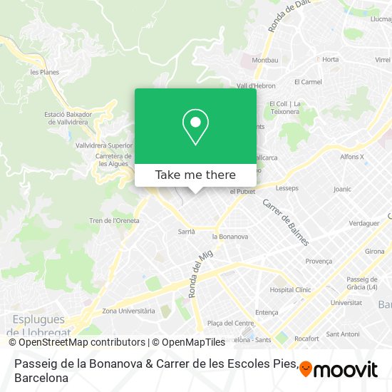 Passeig de la Bonanova & Carrer de les Escoles Pies map