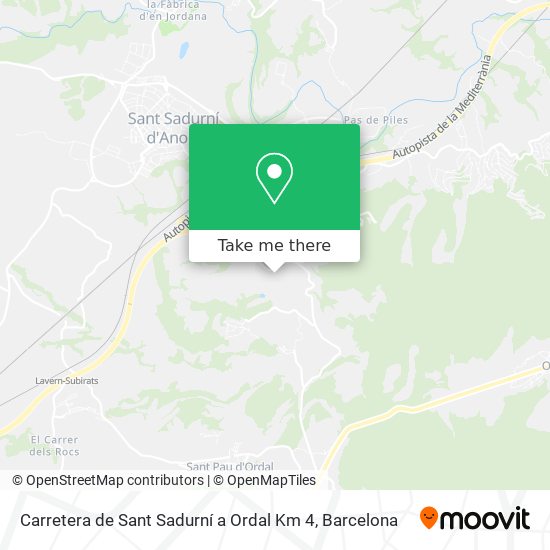 Carretera de Sant Sadurní a Ordal Km 4 map