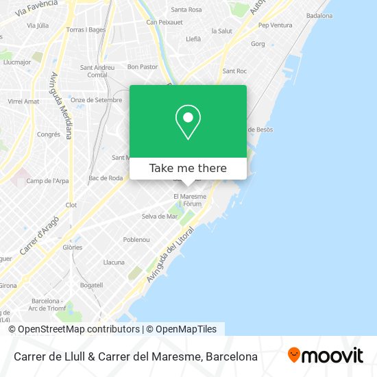 mapa Carrer de Llull & Carrer del Maresme