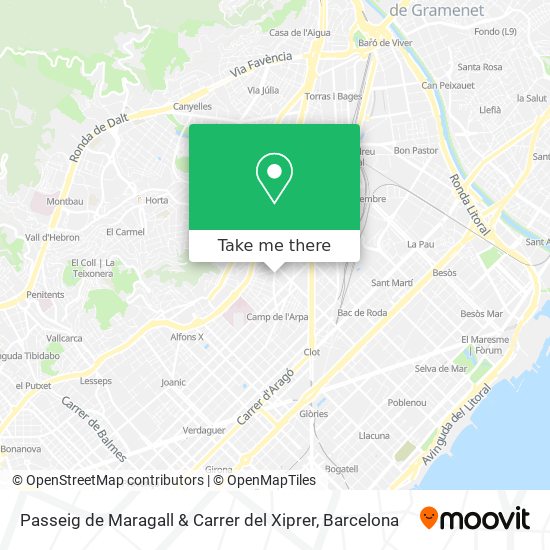 Passeig de Maragall & Carrer del Xiprer map