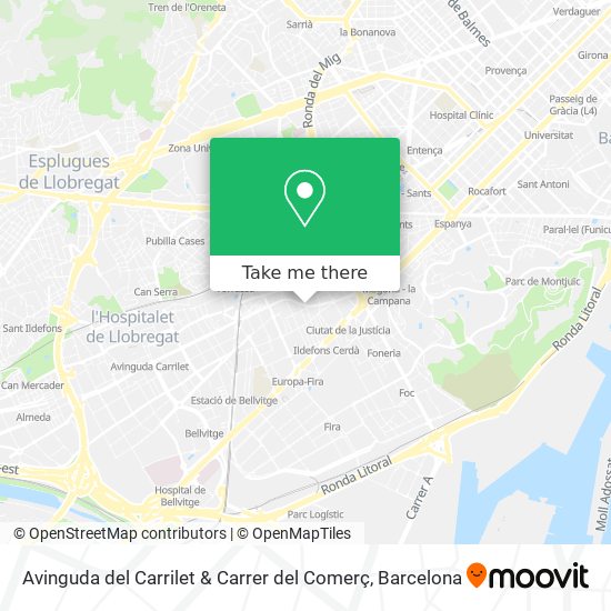 mapa Avinguda del Carrilet & Carrer del Comerç