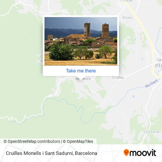 Cruïlles Monells i Sant Sadurní map