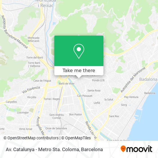 mapa Av. Catalunya - Metro Sta. Coloma