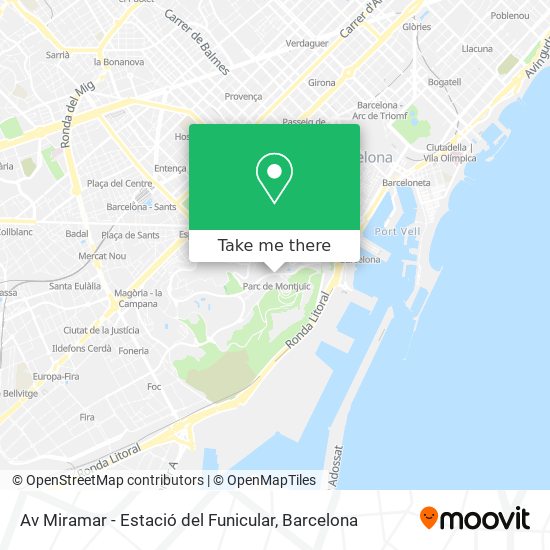 Av Miramar - Estació del Funicular map