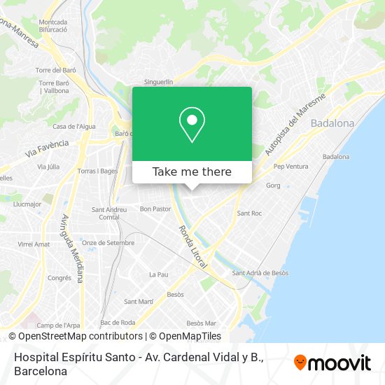 Hospital Espíritu Santo - Av. Cardenal Vidal y B. map