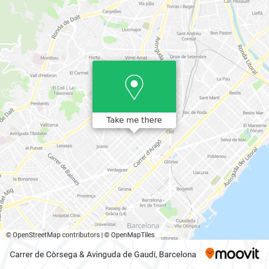 mapa Carrer de Còrsega & Avinguda de Gaudí