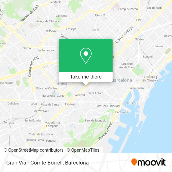 Gran Via - Comte Borrell map