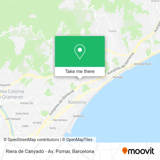 Riera de Canyadó - Av. Pomar map