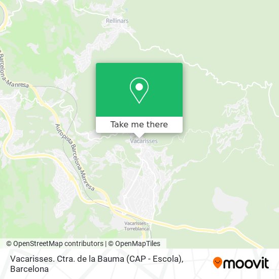Vacarisses. Ctra. de la Bauma (CAP - Escola) map