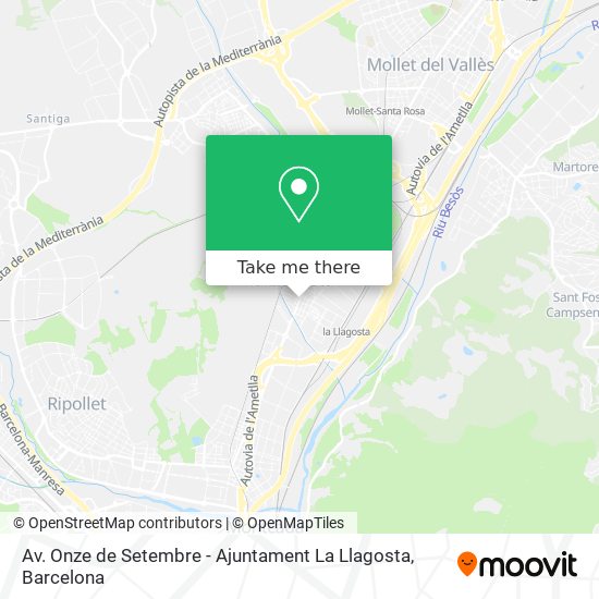 Av. Onze de Setembre - Ajuntament La Llagosta map