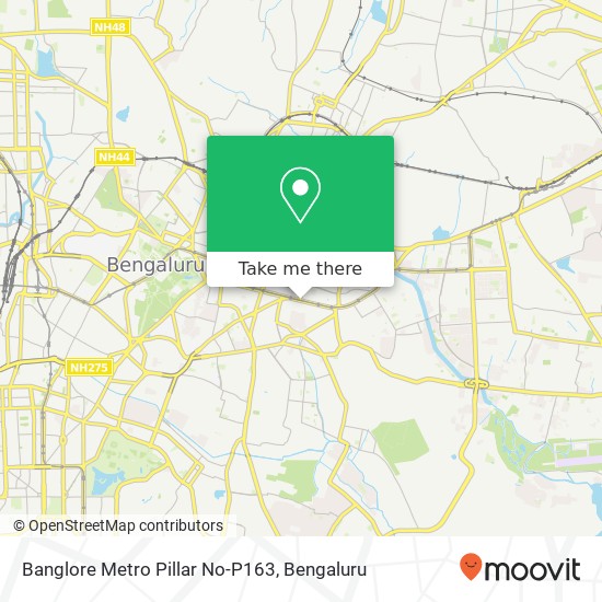 Banglore Metro Pillar No-P163 map