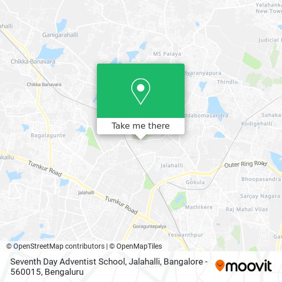 Seventh Day Adventist School, Jalahalli, Bangalore - 560015 map