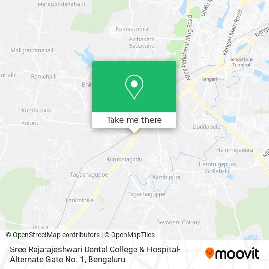 Sree Rajarajeshwari Dental College & Hospital-Alternate Gate No. 1 map
