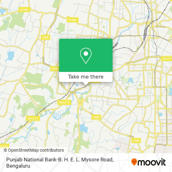 Punjab National Bank-B. H. E. L. Mysore Road map