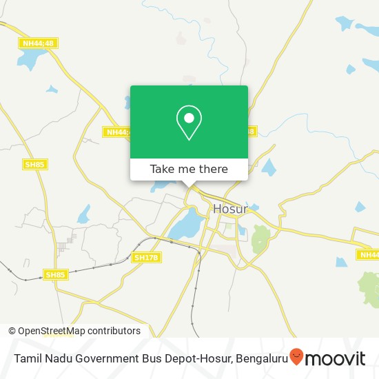 Tamil Nadu Government Bus Depot-Hosur map