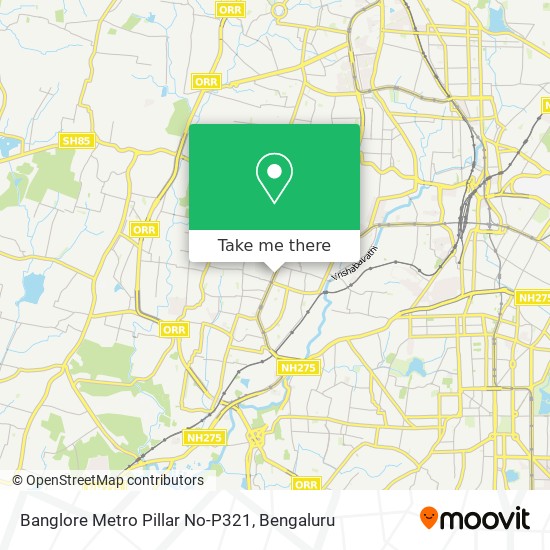 Banglore Metro Pillar No-P321 map