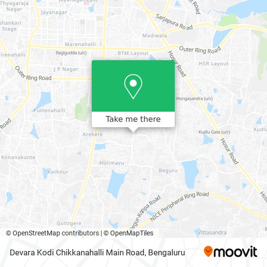 Devara Kodi Chikkanahalli Main Road map