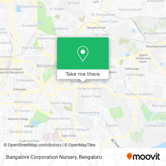 Bangalore Corporation Nursery map