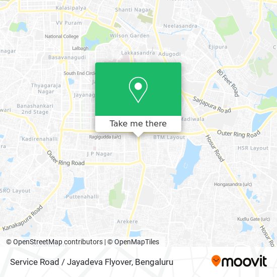 Service Road / Jayadeva Flyover map
