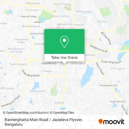 Bannerghatta Main Road / Jayadeva Flyover map