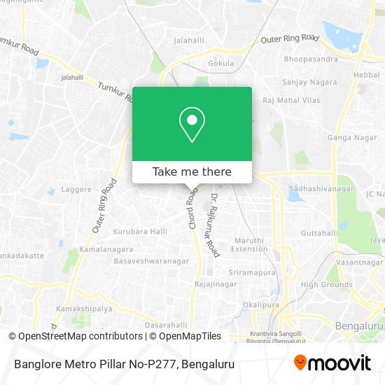 Banglore Metro Pillar No-P277 map