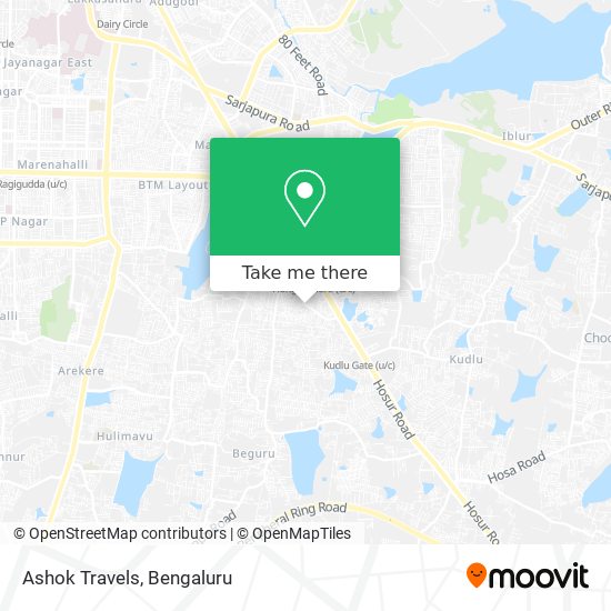 Ashok Travels map