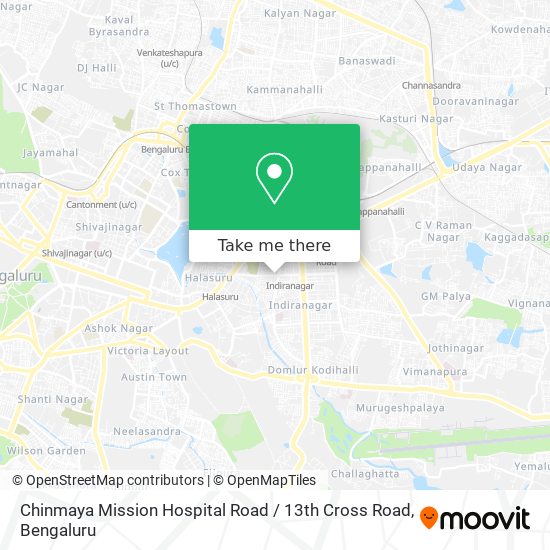 Chinmaya Mission Hospital Road / 13th Cross Road map