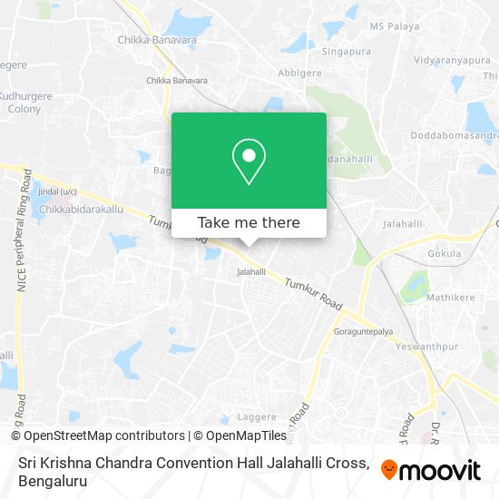 Sri Krishna Chandra Convention Hall Jalahalli Cross map