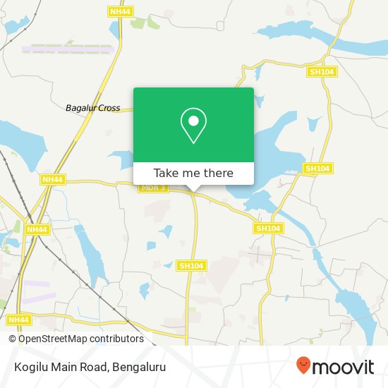 Kogilu Main Road map