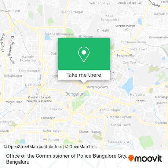 Office of the Commissioner of Police-Bangalore City map