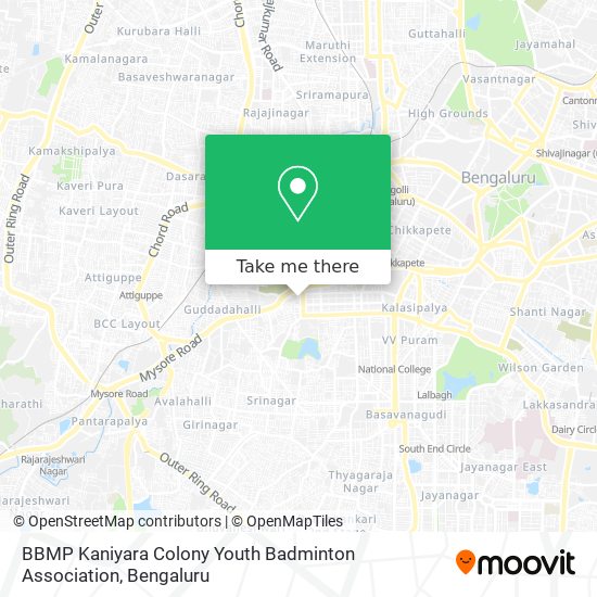 BBMP Kaniyara Colony Youth Badminton Association map