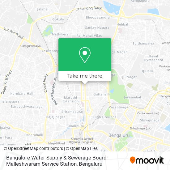 Bangalore Water Supply & Sewerage Board-Malleshwaram Service Station map