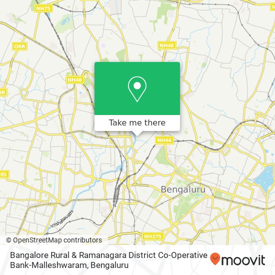 Bangalore Rural & Ramanagara District Co-Operative Bank-Malleshwaram map