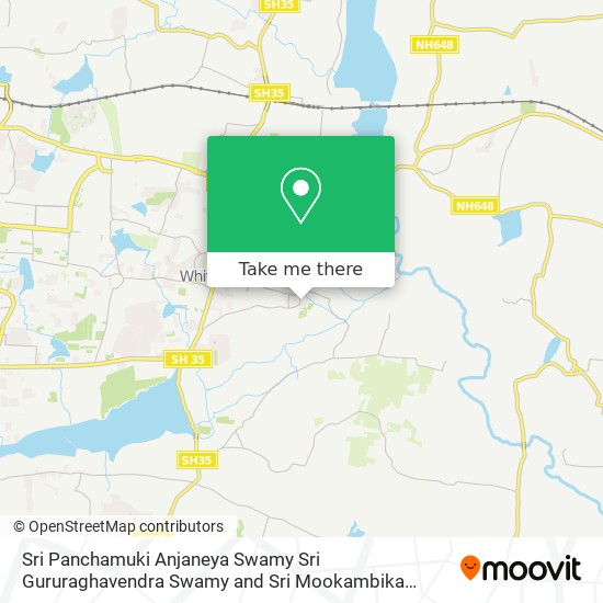 Sri Panchamuki Anjaneya Swamy Sri Gururaghavendra Swamy and Sri Mookambika Amma Temple map