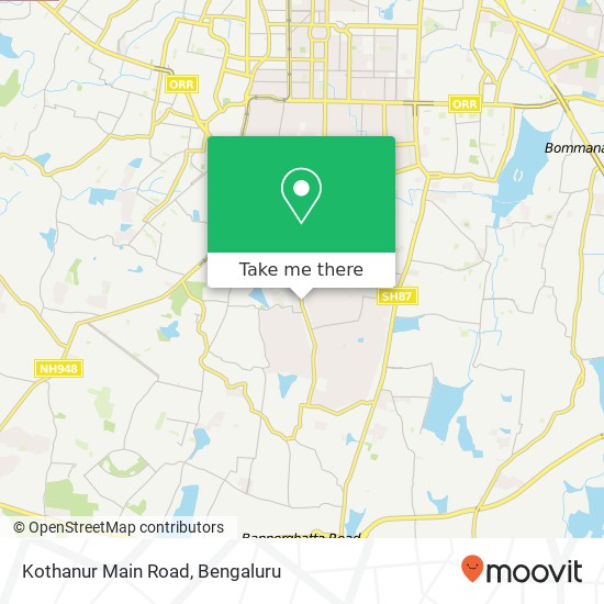 Kothanur Main Road map