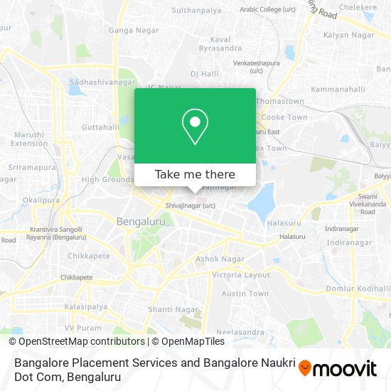 Bangalore Placement Services and Bangalore Naukri Dot Com map