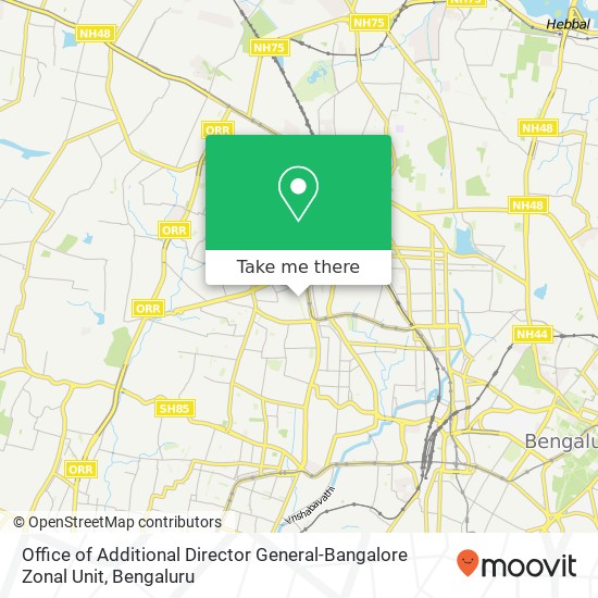 Office of Additional Director General-Bangalore Zonal Unit map