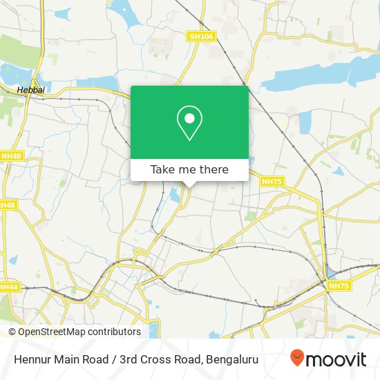 Hennur Main Road / 3rd Cross Road map