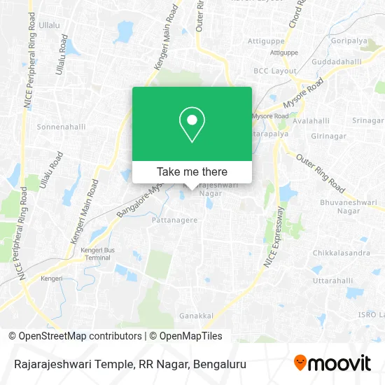 Rajarajeshwari Temple .RR Nagar map