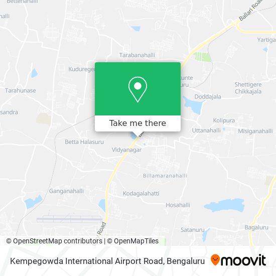 Kempegowda International Airport Road map