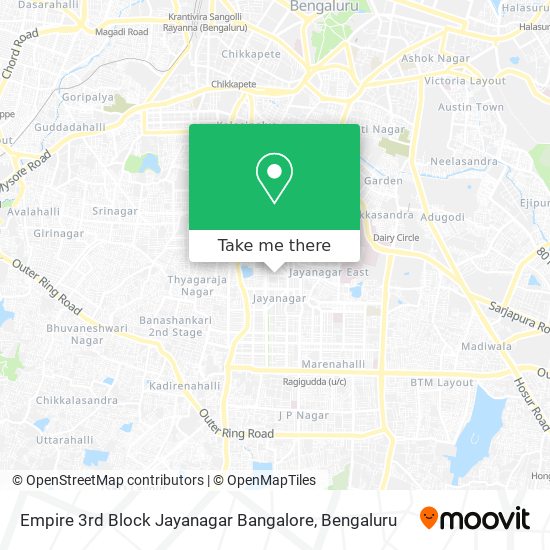 Empire 3rd Block Jayanagar Bangalore map