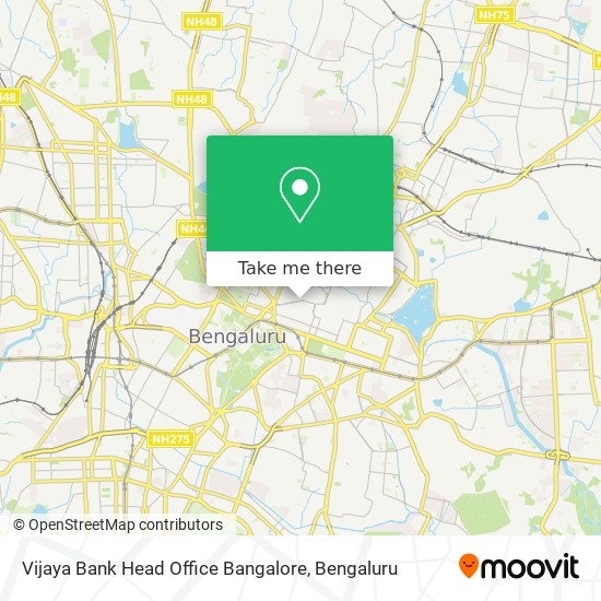 Vijaya Bank Head Office Bangalore map