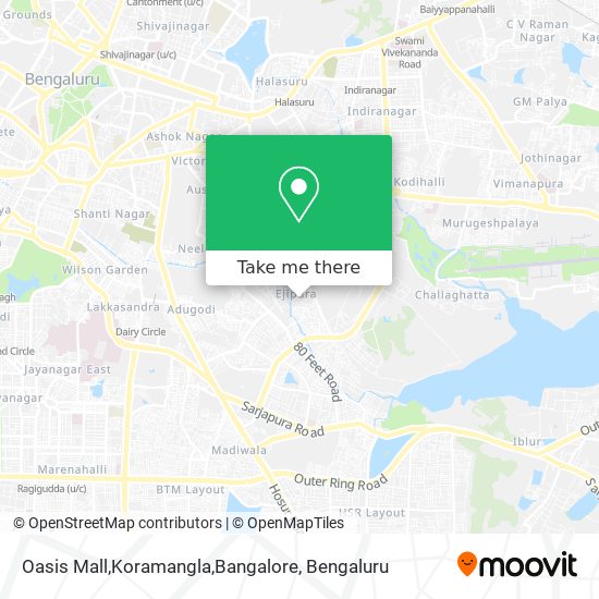 Oasis Mall,Koramangla,Bangalore map